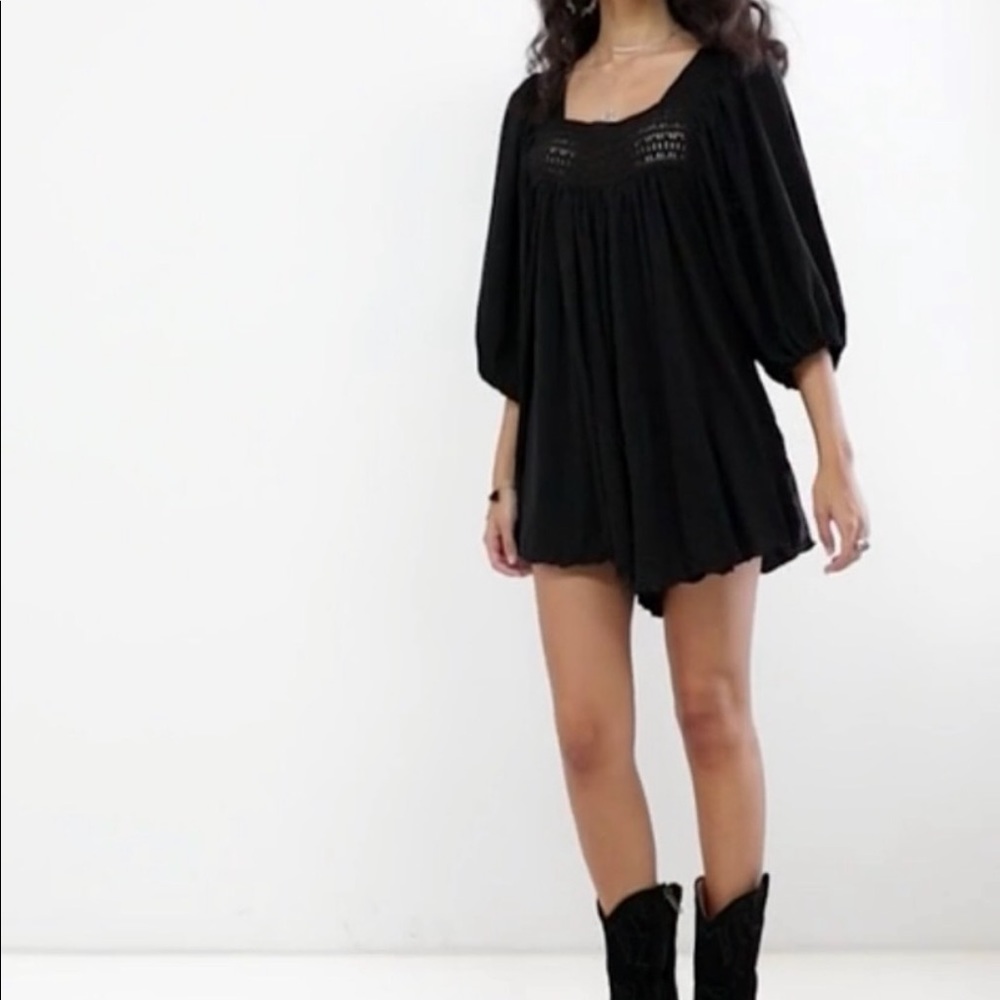 FREE PEOPLE ROMPER, NEW WITH TAG MEDIUM BLACK - Picture 4 of 8